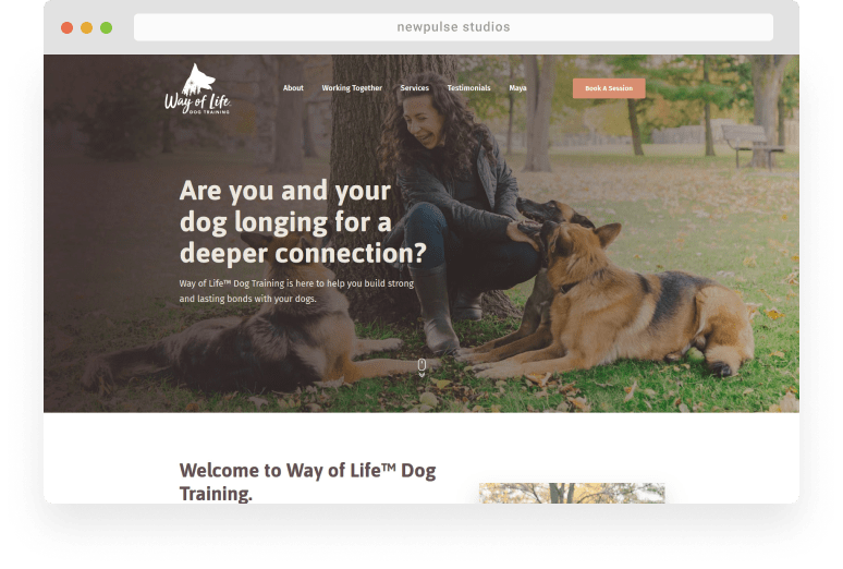 Way of Life Dog Training website screenshot